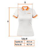 Playera tipo polo dry fit blanca, para dama talla M, Truper 69979