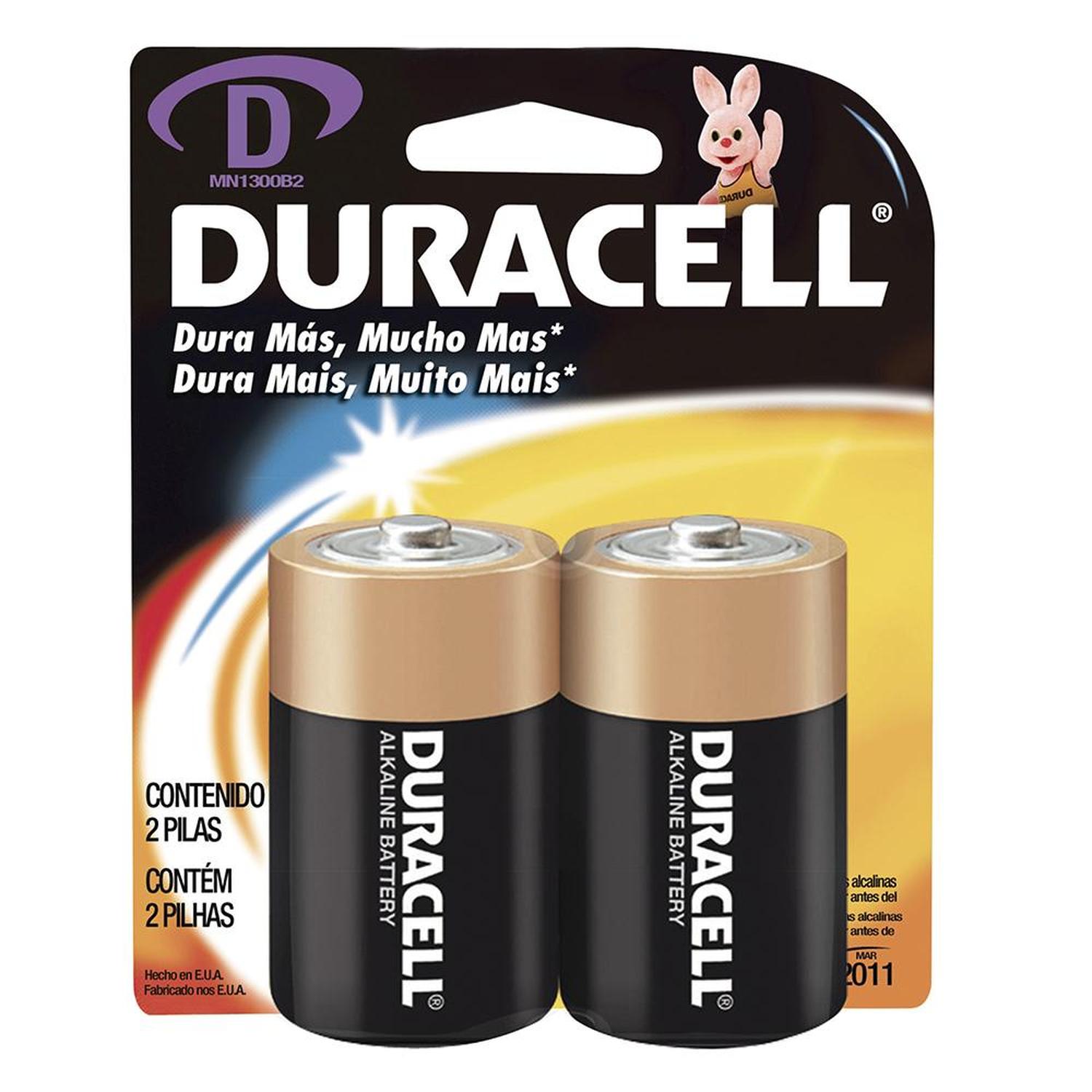 Pilas alcalinas Duracell MN1300 tipo D paquete con 10 unidades