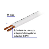 Rollo de 100 m cordón dúplex 12 AWG, Volteck 46079