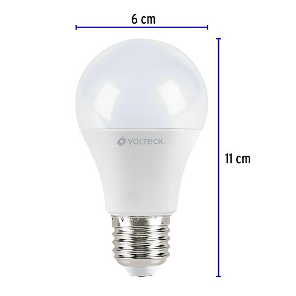 Pack de 4 lámparas de LED, A19, 9 W, luz cálida, Volteck 48085