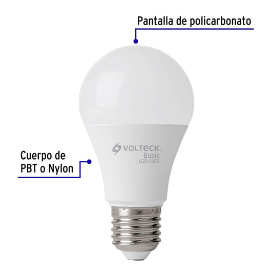 Lámpara LED, A19, 10 W, luz de día, Volteck Basic 28063