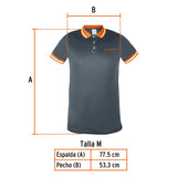 Playera tipo polo dry fit gris, para caballero, talla M, Truper 61082