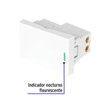 Interruptor sencillo blanco de 1.5 módulos, línea Lisboa, Volteck 47941