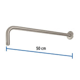 Brazo recto 50 cm con chapetón para regadera, satín, Foset 47753
