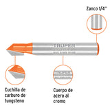 Broca para router, corte en 'V', 1/4', Truper 102718