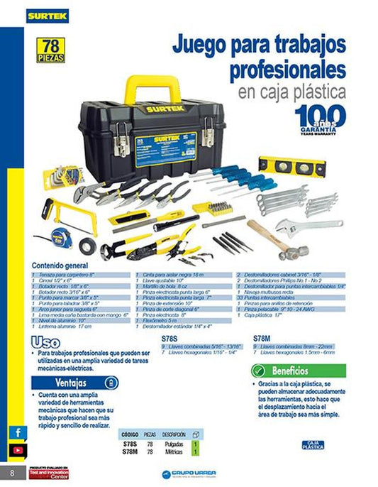 Juego combinado trabajo profesional pg 78pz Surtek S78S