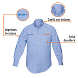 Camisa azul para caballero, manga larga talla XXXG, Truper 66013