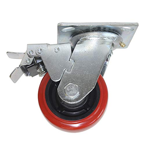 DOGOTULS rodaja pp negro y pu rojo gira freno 6" ZF5077